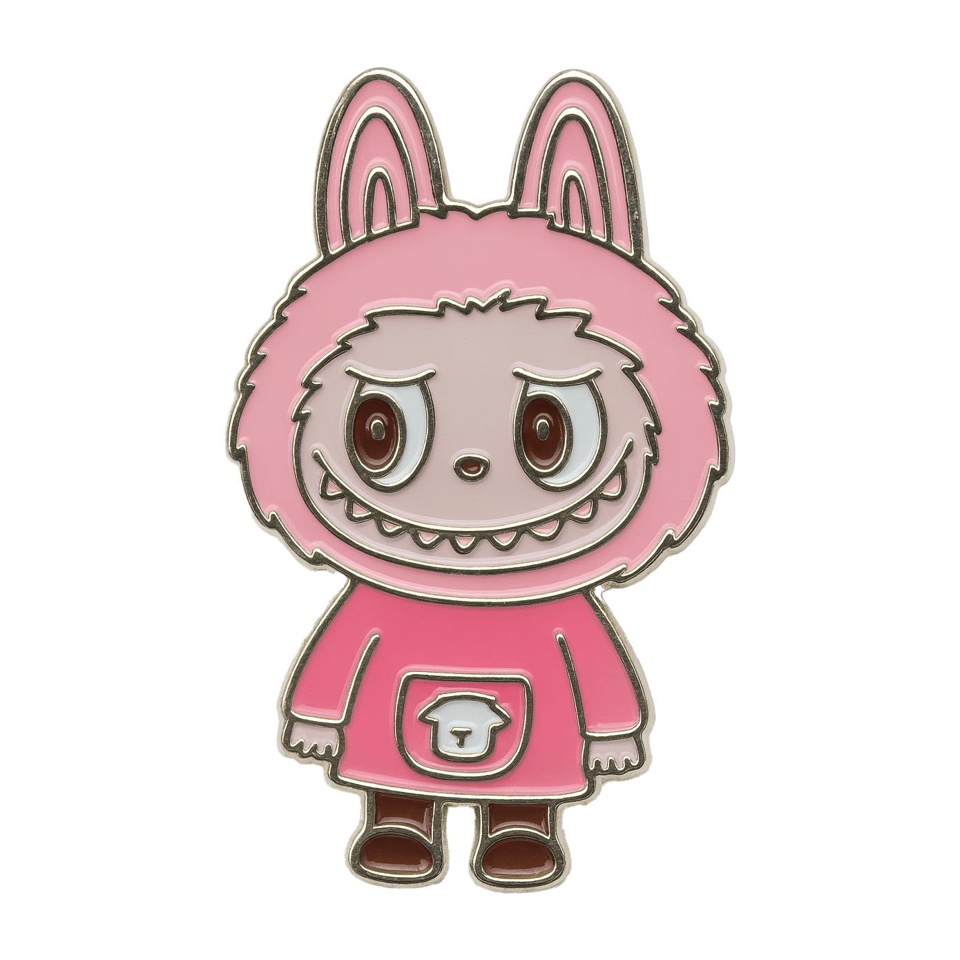 Pink Labubu Metal Sticker With 3M Sticky Backing - StickyPins