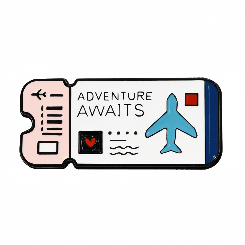 Adventure Awaits Boarding Pass Metal Phone Sticker With 3M Sticky Backing - StickyPins