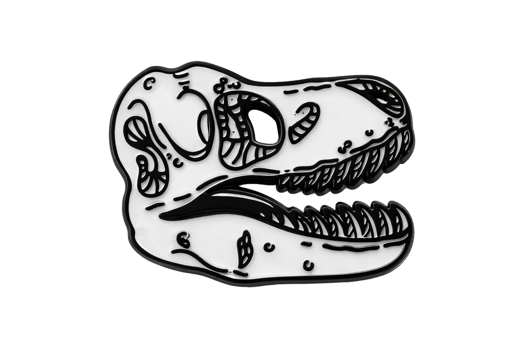 T - Rex Skull Metal Sticker With 3M Sticky Backing - StickyPins