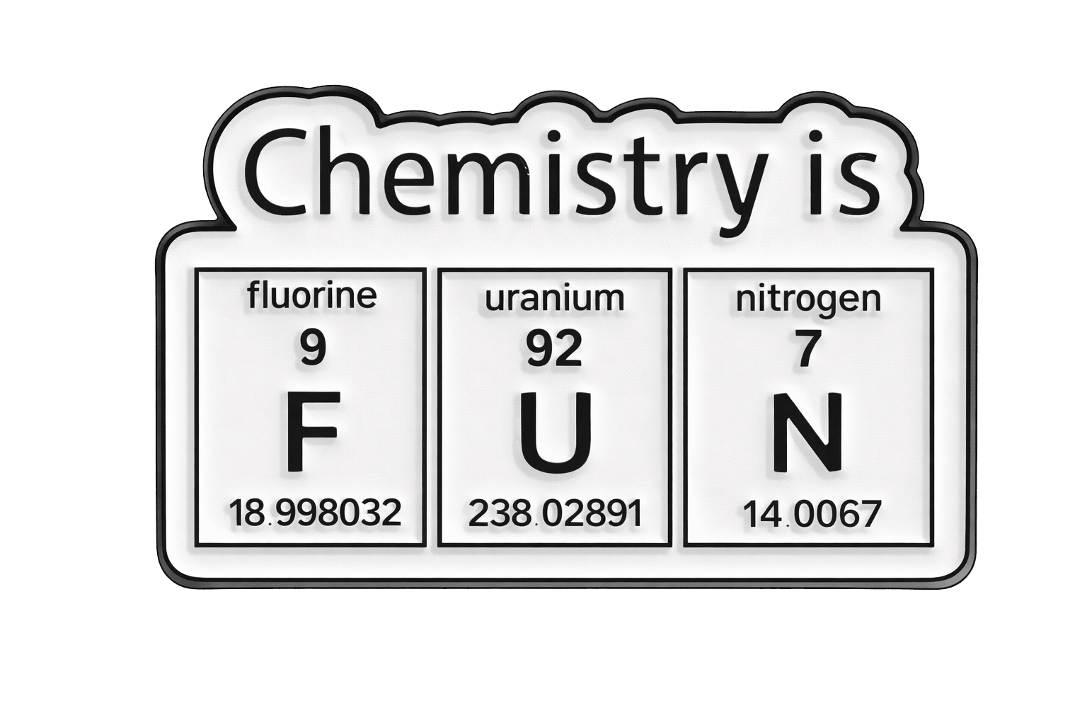Chemistry is FUN Metal Phone Sticker with 3M Sticky Backing - StickyPins