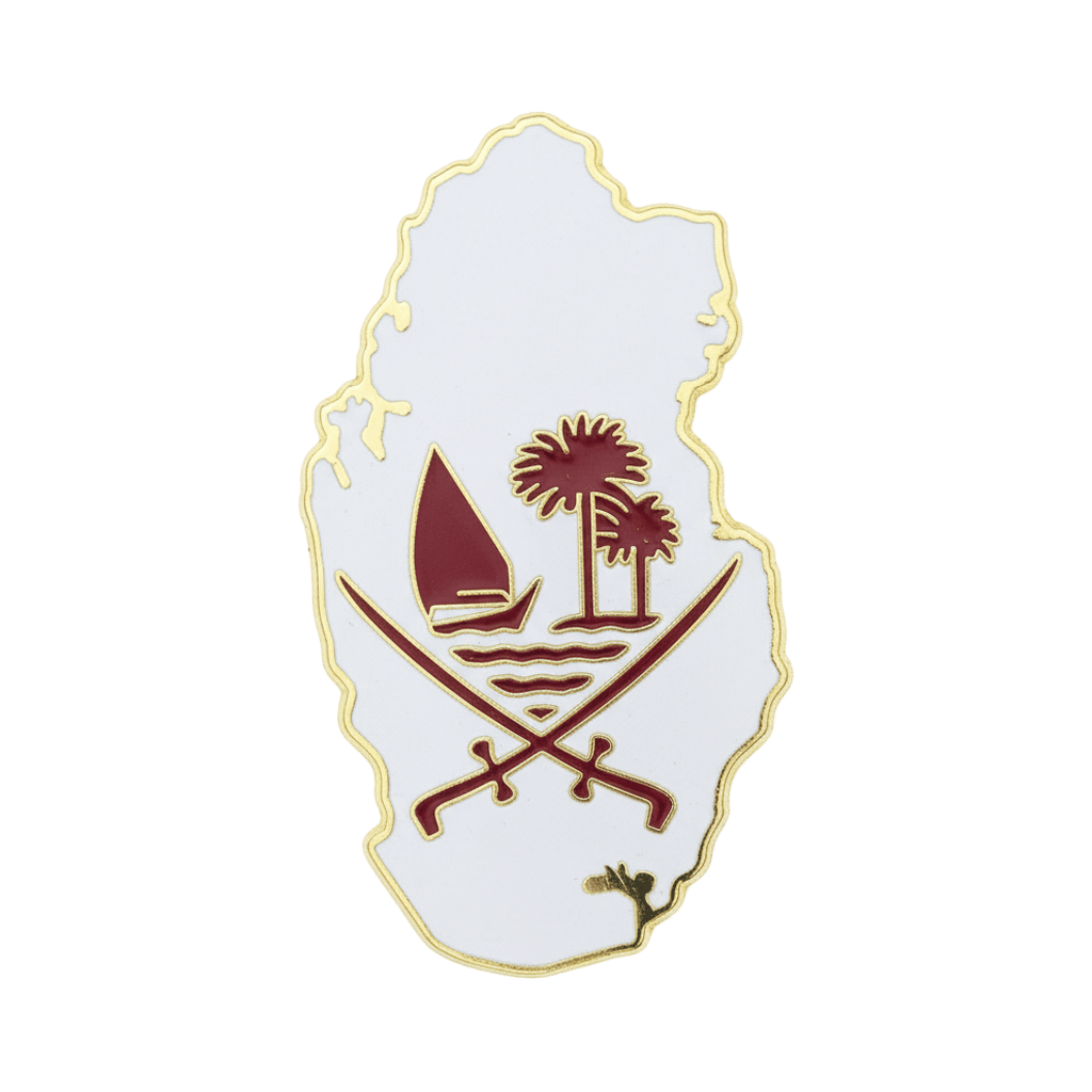 Qatar Emblem Map Outline Metal Phone Sticker With 3M Sticky Backing - StickyPins