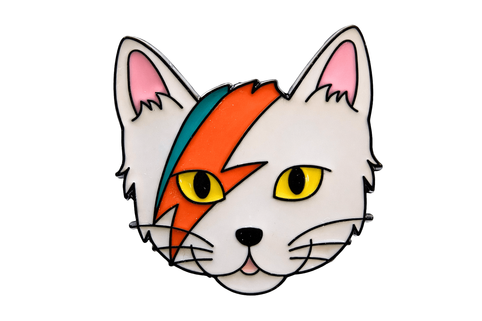 Ziggy Stardust Cat David Bowie Metal Phone Sticker With 3M Sticky Backing - StickyPins