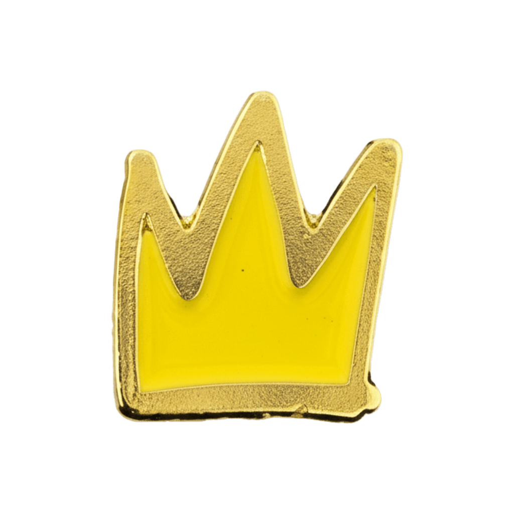 Gold Cartoon Crown Metal Phone Sticker With 3M Sticky Backing - StickyPins