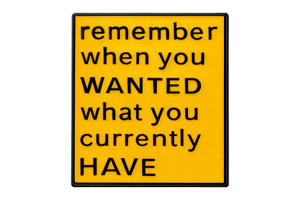 Remember When You Wanted What You Currently Have Metal Sticker With 3M Sticky Backing - StickyPins