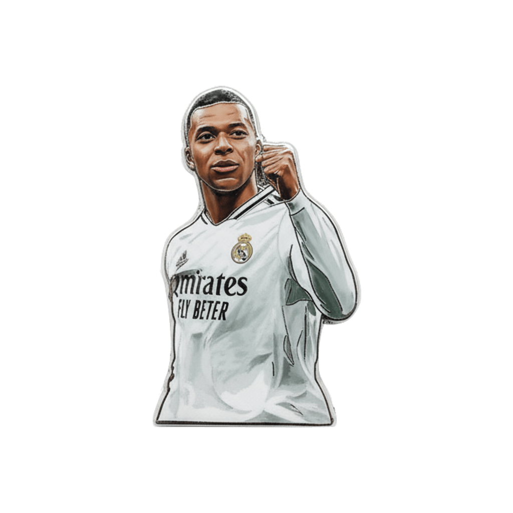 Kylian Mbappé Metal Sticker With 3M Sticky Backing - StickyPins