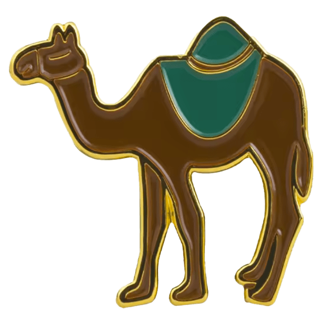 Camel With Saddle Metal Phone Sticker With 3M Sticky Backing - StickyPins