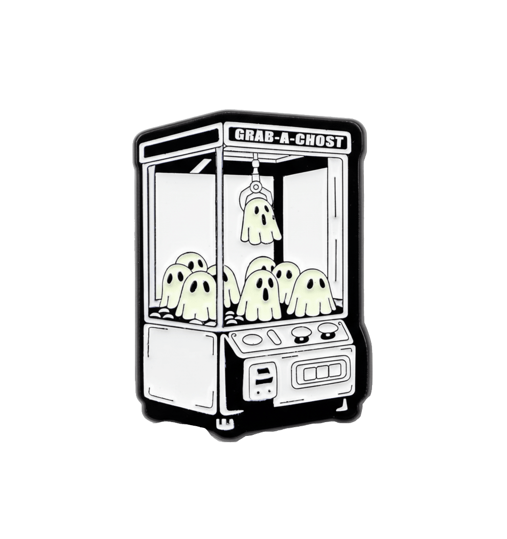 Grab - A - Ghost Claw Machine Metal Phone Sticker With 3M Sticky Backing - StickyPins