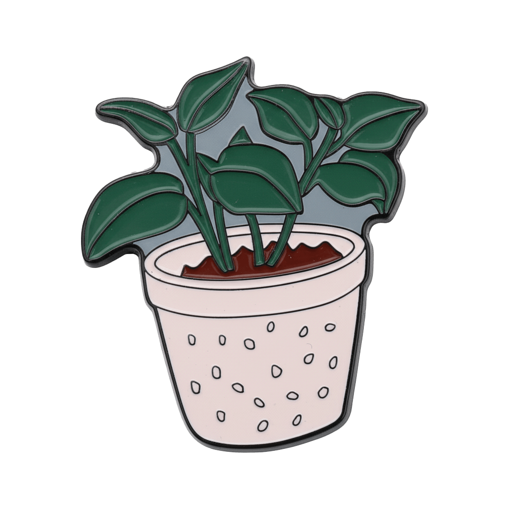 Potted Plant Metal Phone Sticker With 3M Sticky Backing - StickyPins