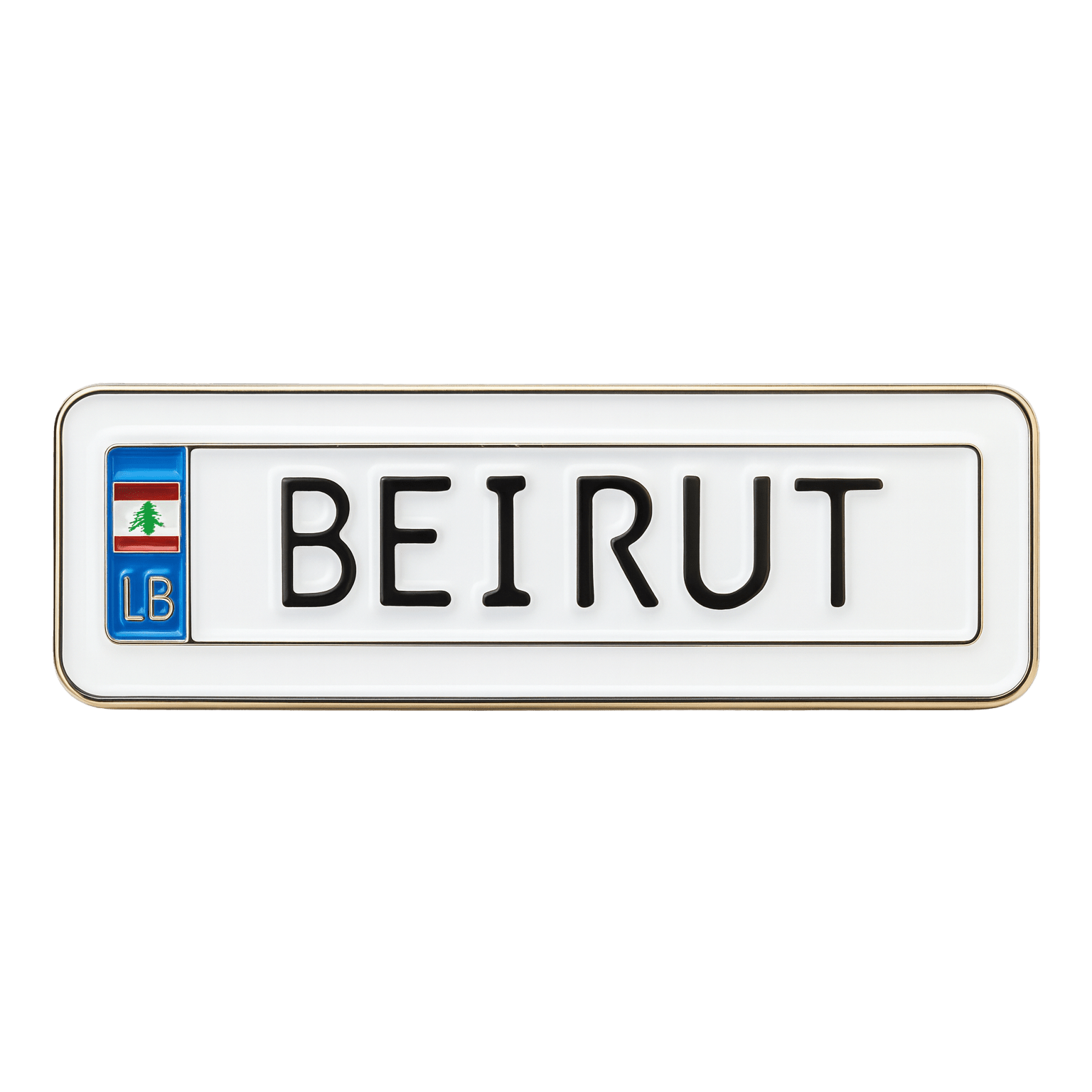 Beirut Number Plate Metal Phone Sticker With 3M Sticky Backing - StickyPins