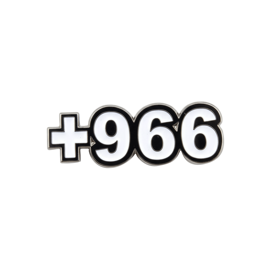 Saudi +966 Dial Code White Metal Phone Sticker With 3M Sticky Backing - StickyPins