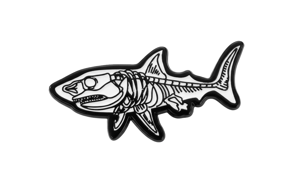 Shark Skeleton Metal Sticker With 3M Sticky Backing - StickyPins