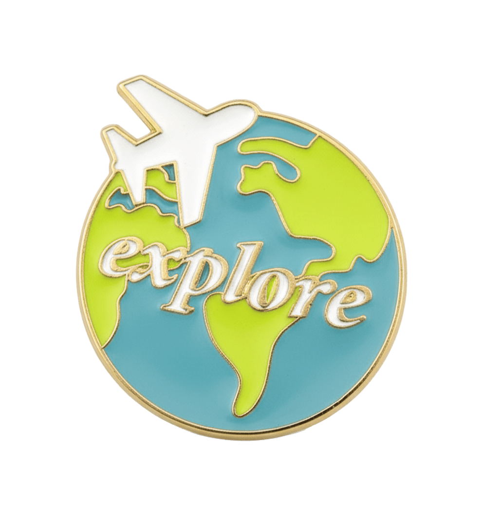 Explore Globe Metal Phone Sticker With 3M Sticky Backing - StickyPins
