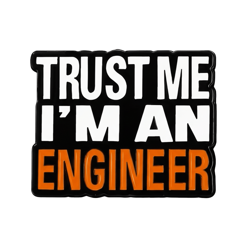 Trust Me I'm An Engineer Metal Phone Sticker With 3M Sticky Backing - StickyPins
