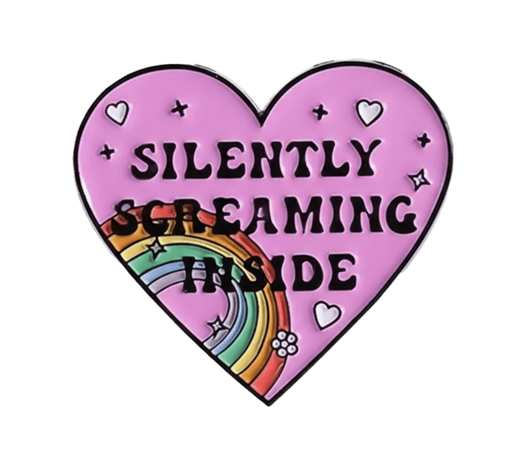 Silently Screaming Inside Metal Phone Sticker with 3M Sticky Backing - StickyPins