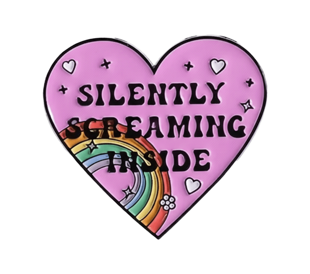 Silently Screaming Inside Metal Phone Sticker with 3M Sticky Backing - StickyPins