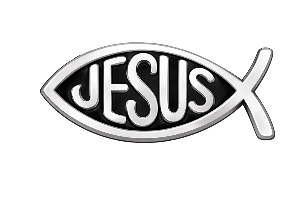 Jesus Fish Metal Phone Sticker with 3M Sticky Backing - StickyPins