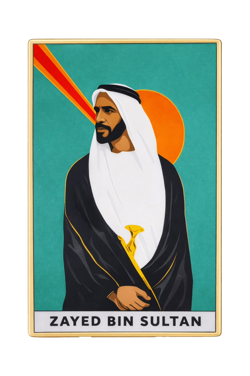 Sheikh Zayed Metal Phone Sticker With 3M Sticky Backing - StickyPins