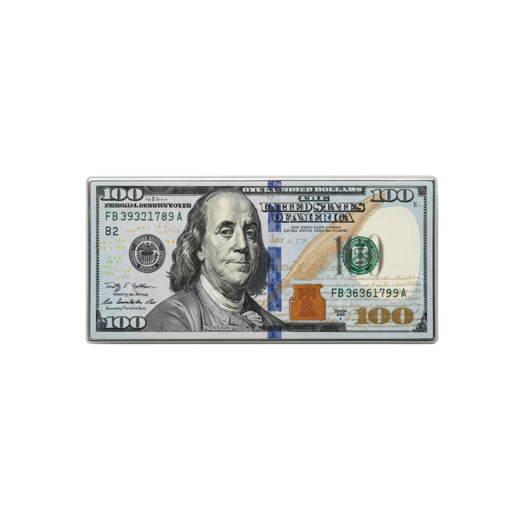 100 Dollar Bill Metal Phone Sticker With 3M Sticky Backing