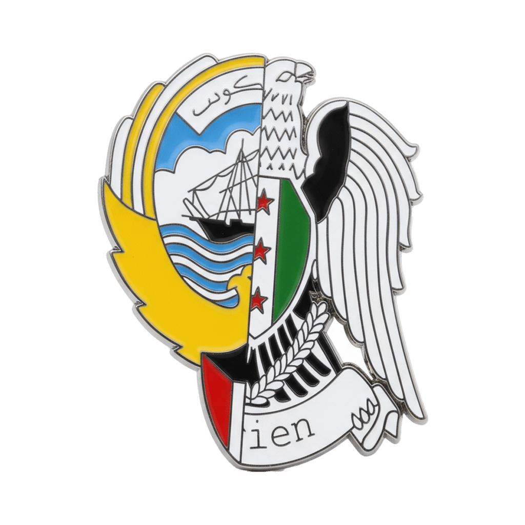 Syria Kuwait Emblems Metal Phone Sticker With 3M Sticky Backing - StickyPins