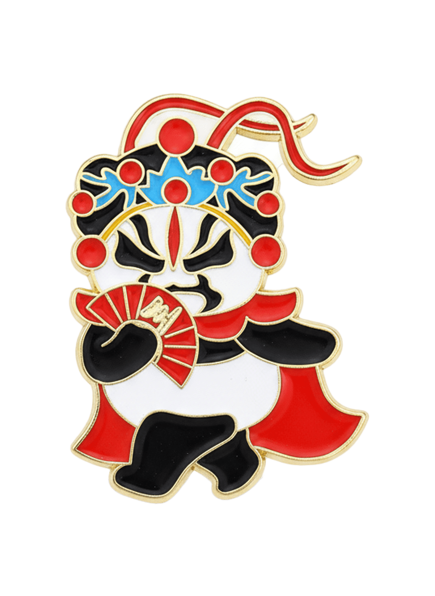 Sichuan Opera Panda Metal Phone Sticker With 3M Sticky Backing - StickyPins