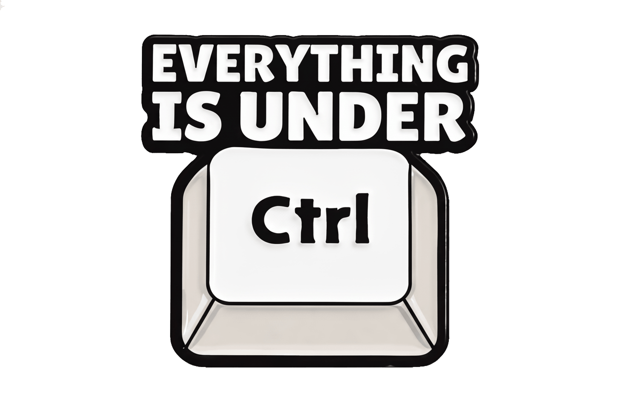 Everything is Under Ctrl Metal Phone Sticker with 3M Sticky Backing - StickyPins