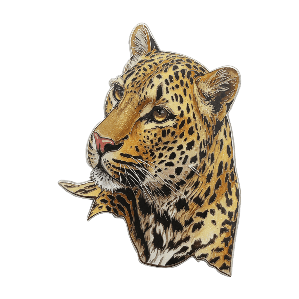 Leopard Metal Sticker With 3M Sticky Backing - StickyPins
