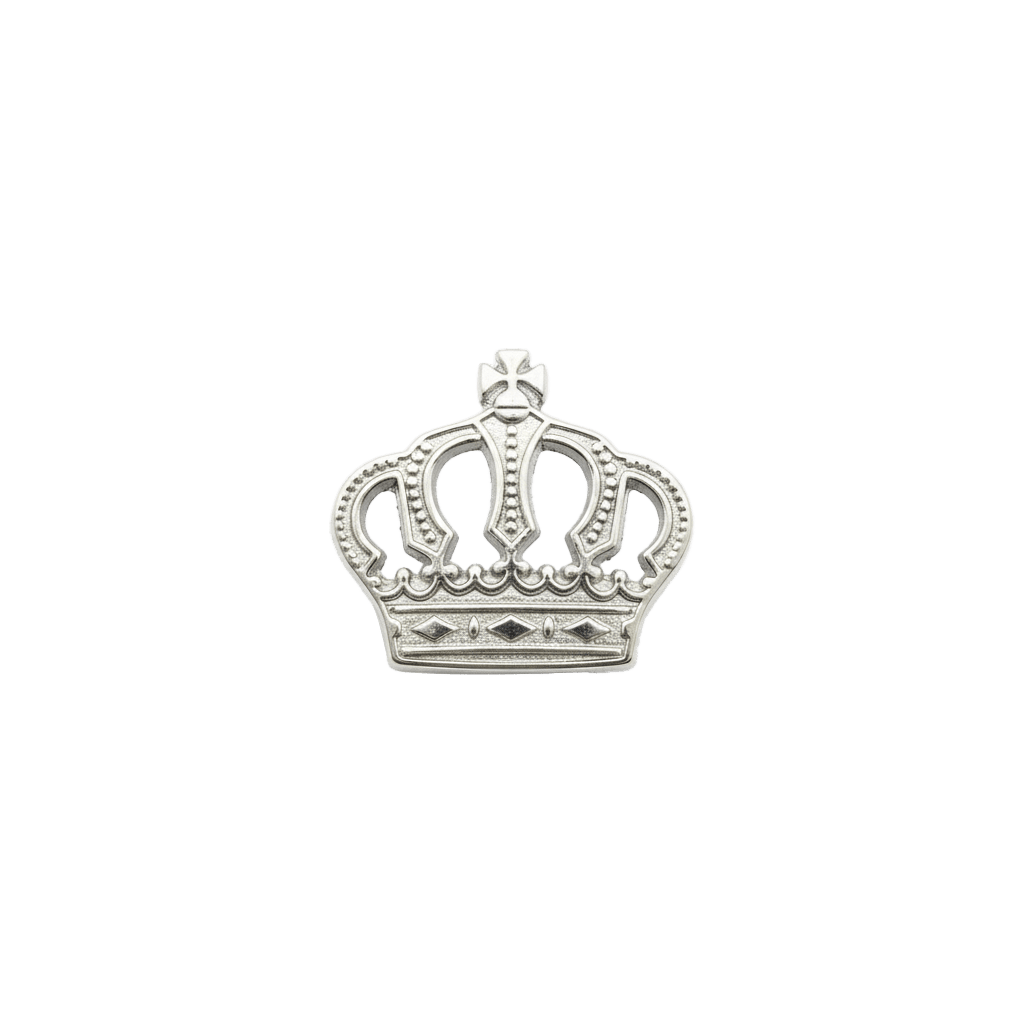 Silver Crown Metal Sticker With 3M Sticky Backing - StickyPins