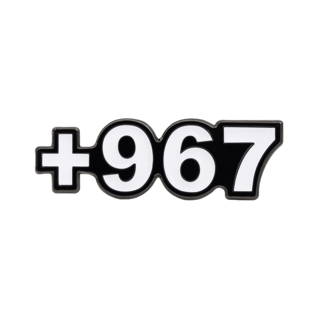 Yemen +967 Dial Code Metal Phone Sticker With 3M Sticky Backing