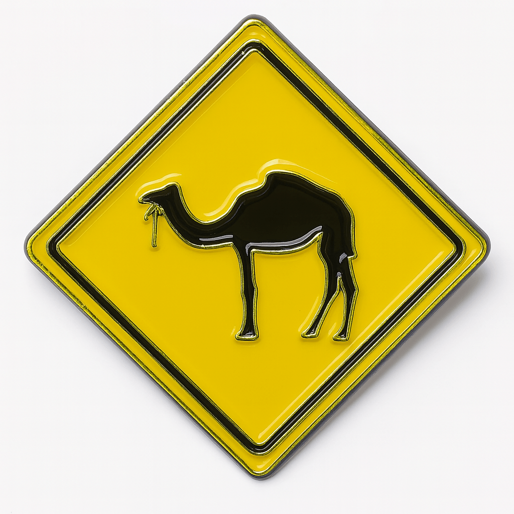 Camel Crossing Metal Phone Sticker With 3M Sticky Backing - StickyPins