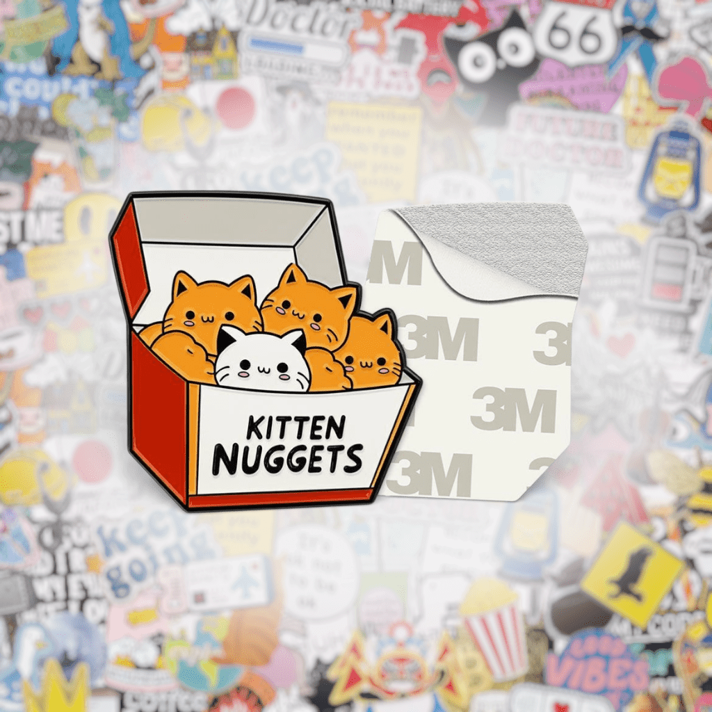 Kitten Nuggets Metal Phone Sticker with 3M Sticky Backing - StickyPins