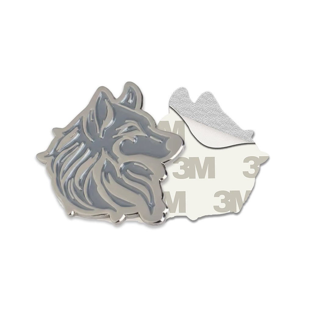 Silver Wolf Metal Phone Sticker With 3M Sticky Backing - StickyPins