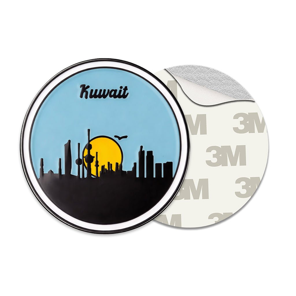 Kuwait City Sunset Skyline Metal Phone Sticker With 3M Sticky Backing - StickyPins