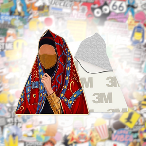 Khaleeji Woman With Battoulah Metal Phone Sticker With 3M Sticky Backing
