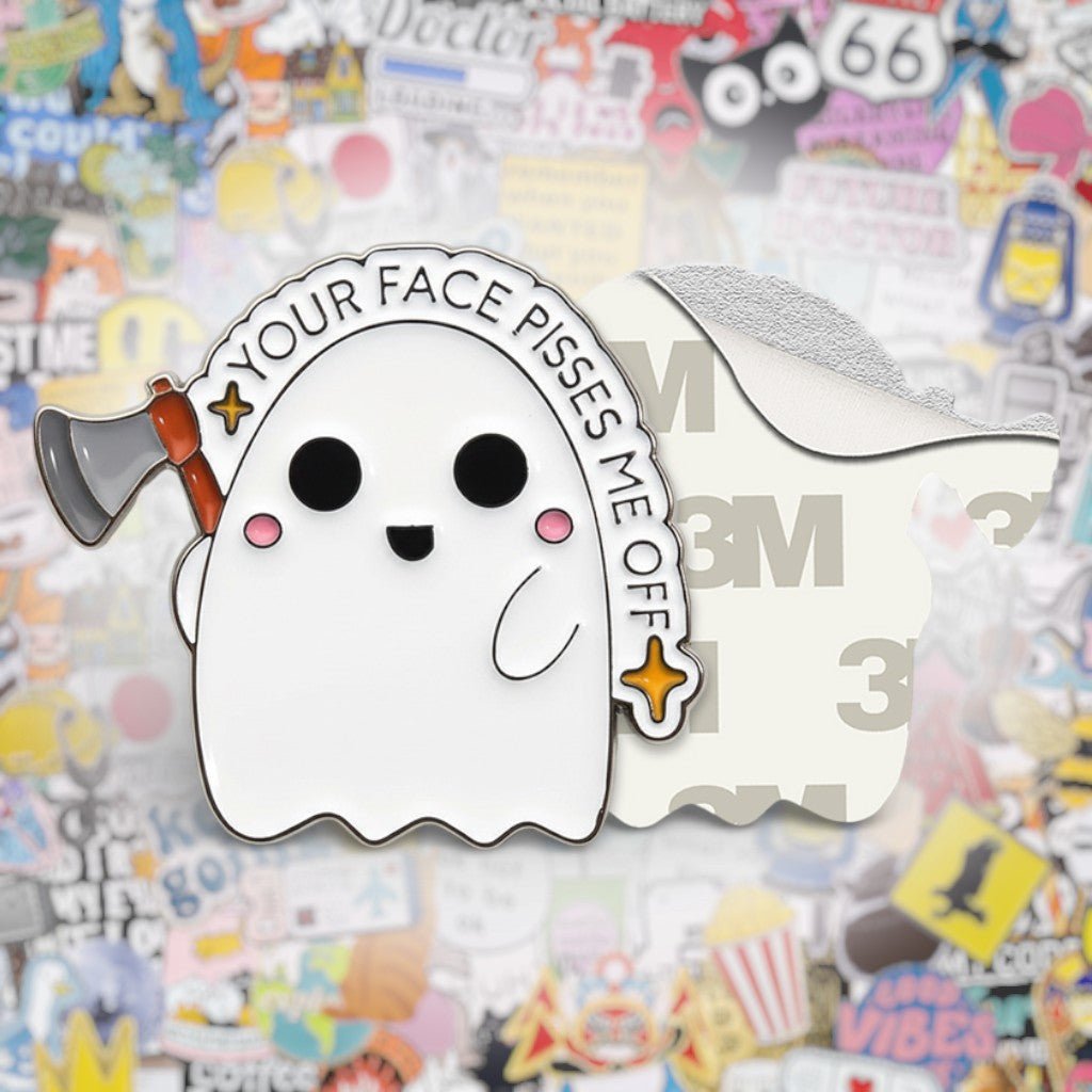 Your Face Pisses Me Off Ghost Metal Phone Sticker With 3M Sticky Backing - StickyPins