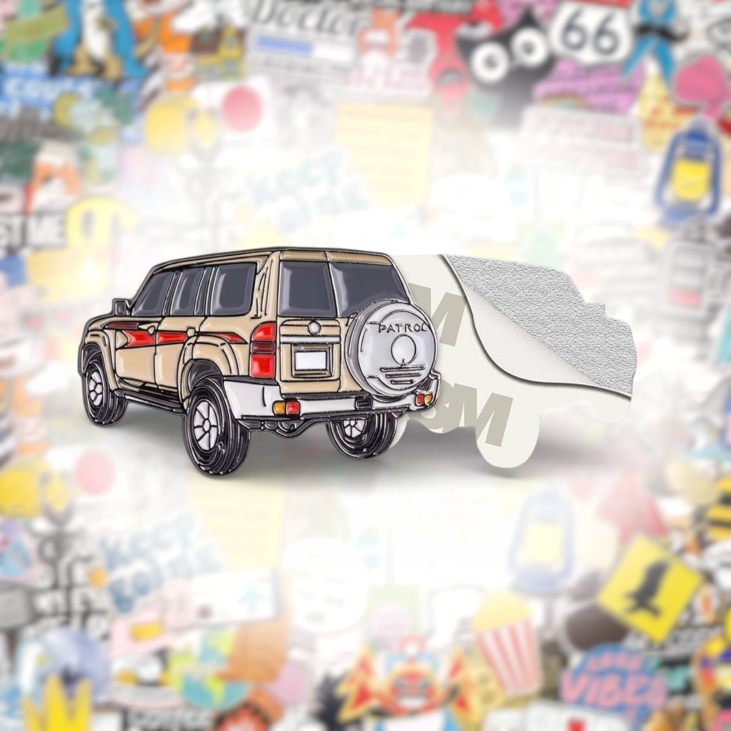 Nissan Patrol Y61 Super Safari Metal Phone Sticker With 3M Sticky Backing - StickyPins