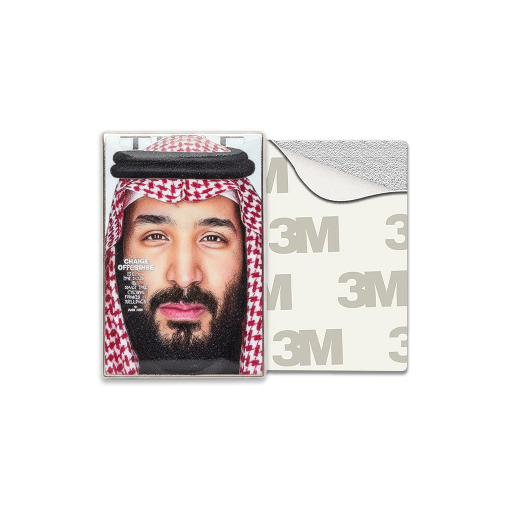 Mohammed bin Salman MBS Time Magazine Cover Metal Phone Sticker With 3M Sticky Backing - StickyPins