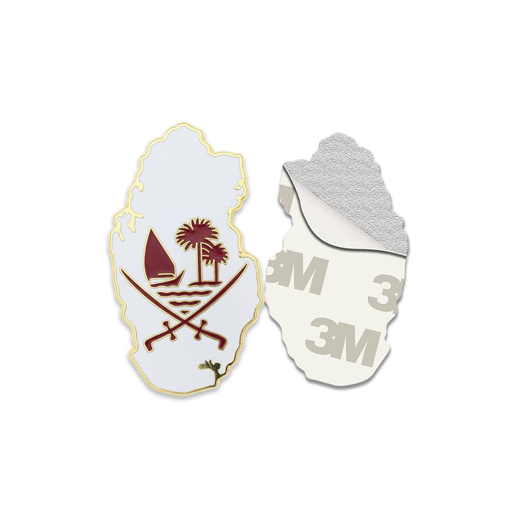 Qatar Emblem Map Outline Metal Phone Sticker With 3M Sticky Backing - StickyPins