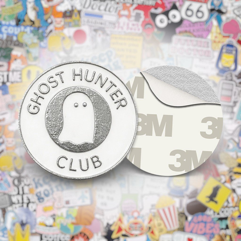 Ghost Hunter Club Metal Phone Sticker with 3M Sticky Backing - StickyPins