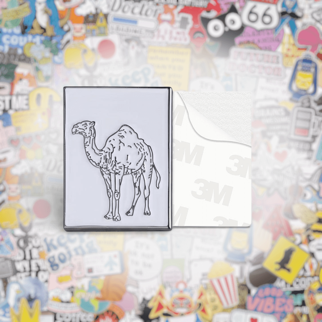 Camel Outline Metal Phone Sticker With 3M Sticky Backing - StickyPins