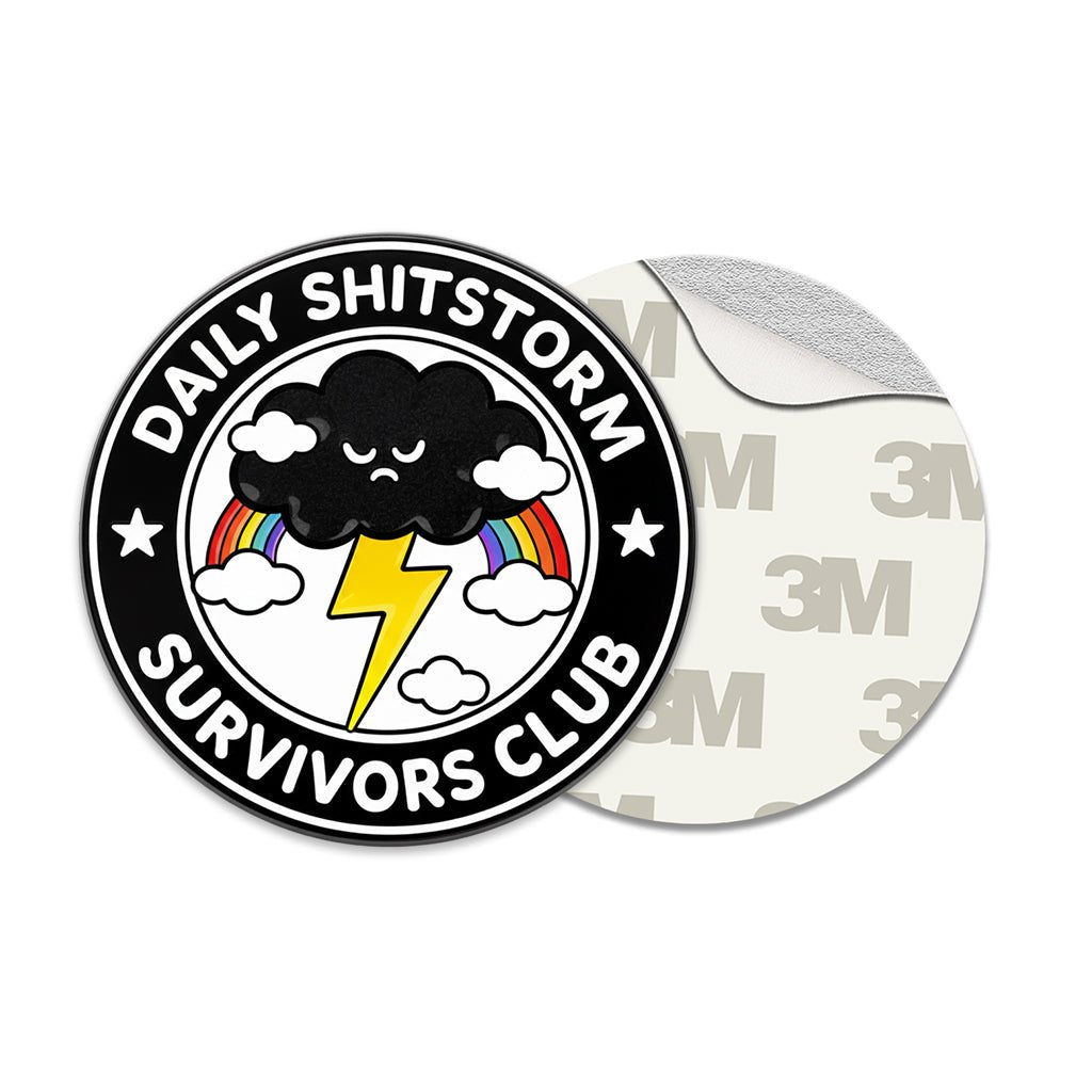 Daily Shitstorm Survivors Club Metal Phone Sticker with 3M Sticky Backing - StickyPins