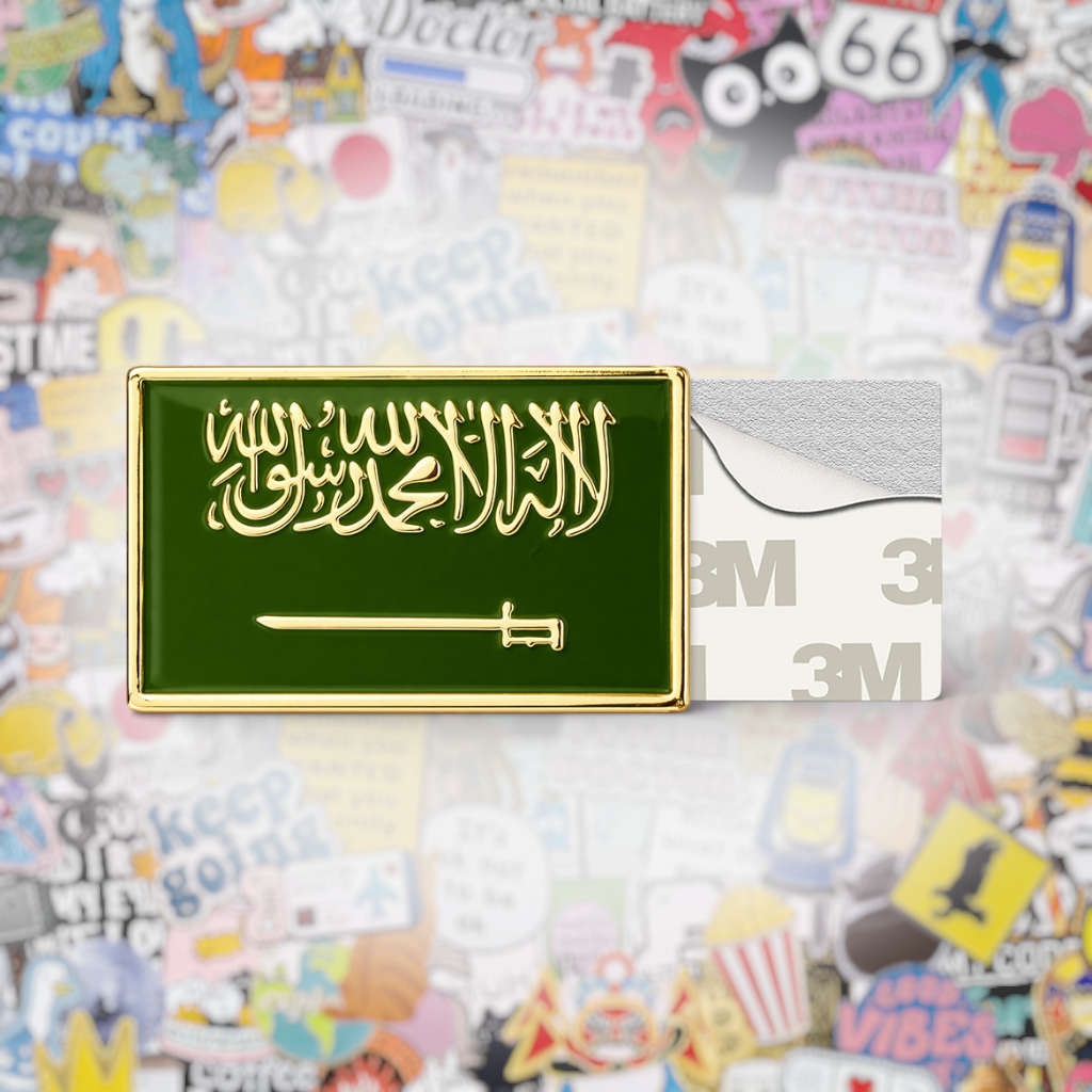 Saudi Flag Metal Phone Sticker With 3M Sticky Backing - StickyPins