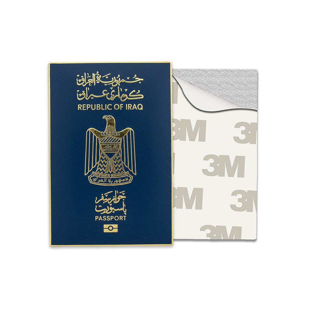 Iraq Passport Metal Phone Sticker With 3M Sticky Backing - StickyPins
