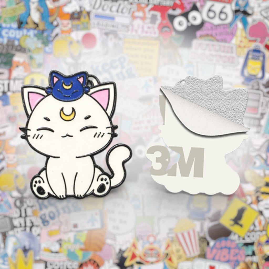 Celestial Cat Metal Phone Sticker with 3M Sticky Backing - StickyPins