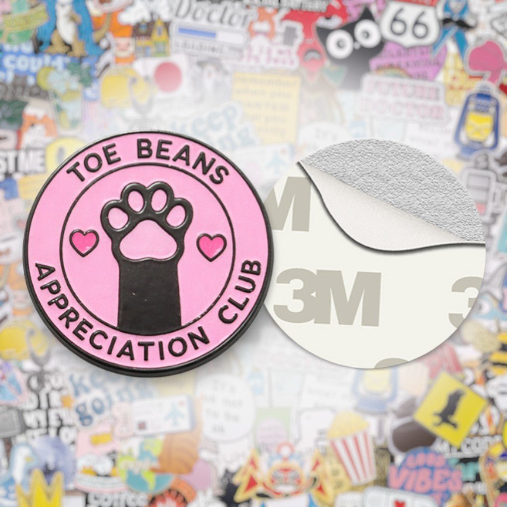 Toe Beans Appreciation Club Metal Phone Sticker with 3M Sticky Backing - StickyPins