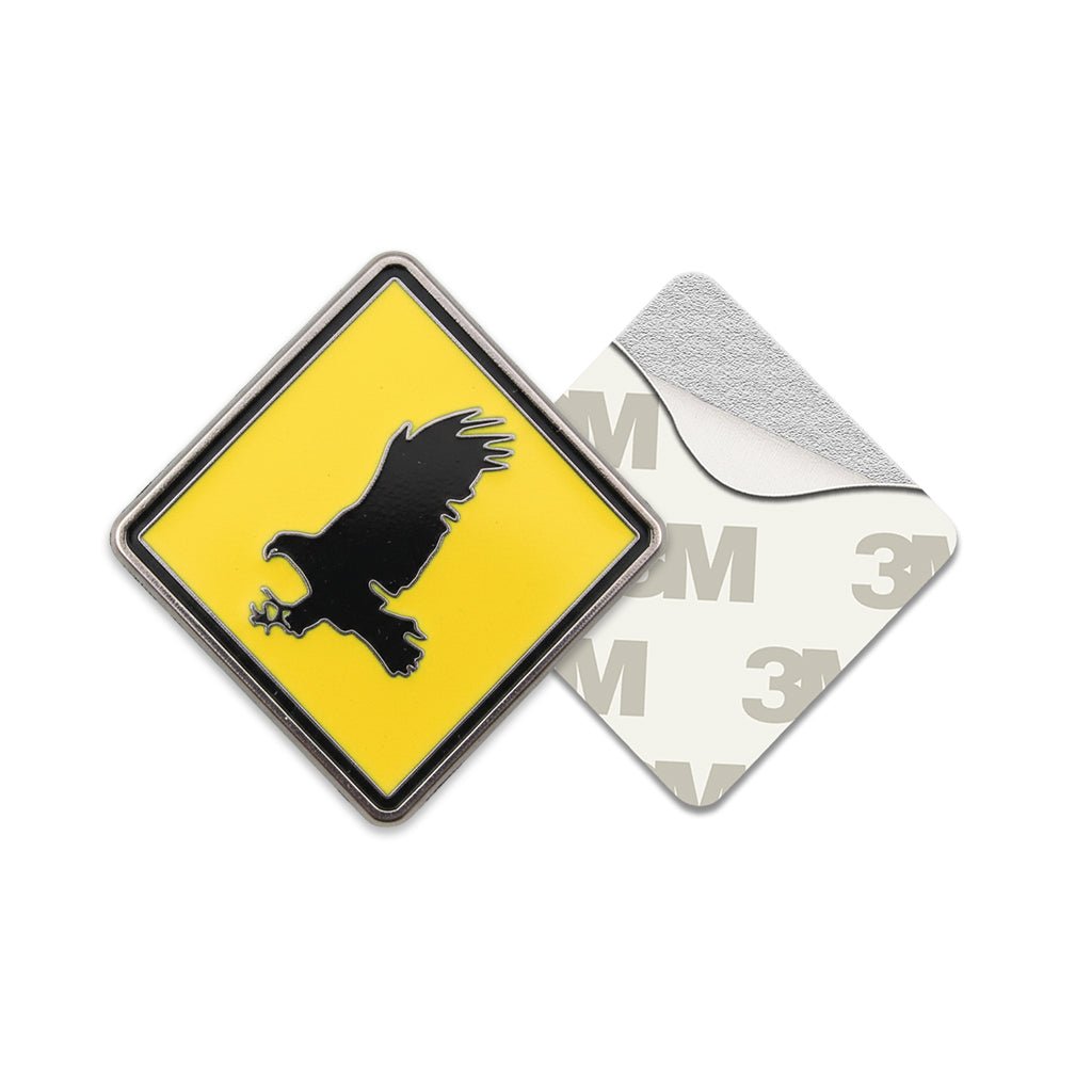 Falcon Warning Sign Metal Phone Sticker With 3M Sticky Backing - StickyPins