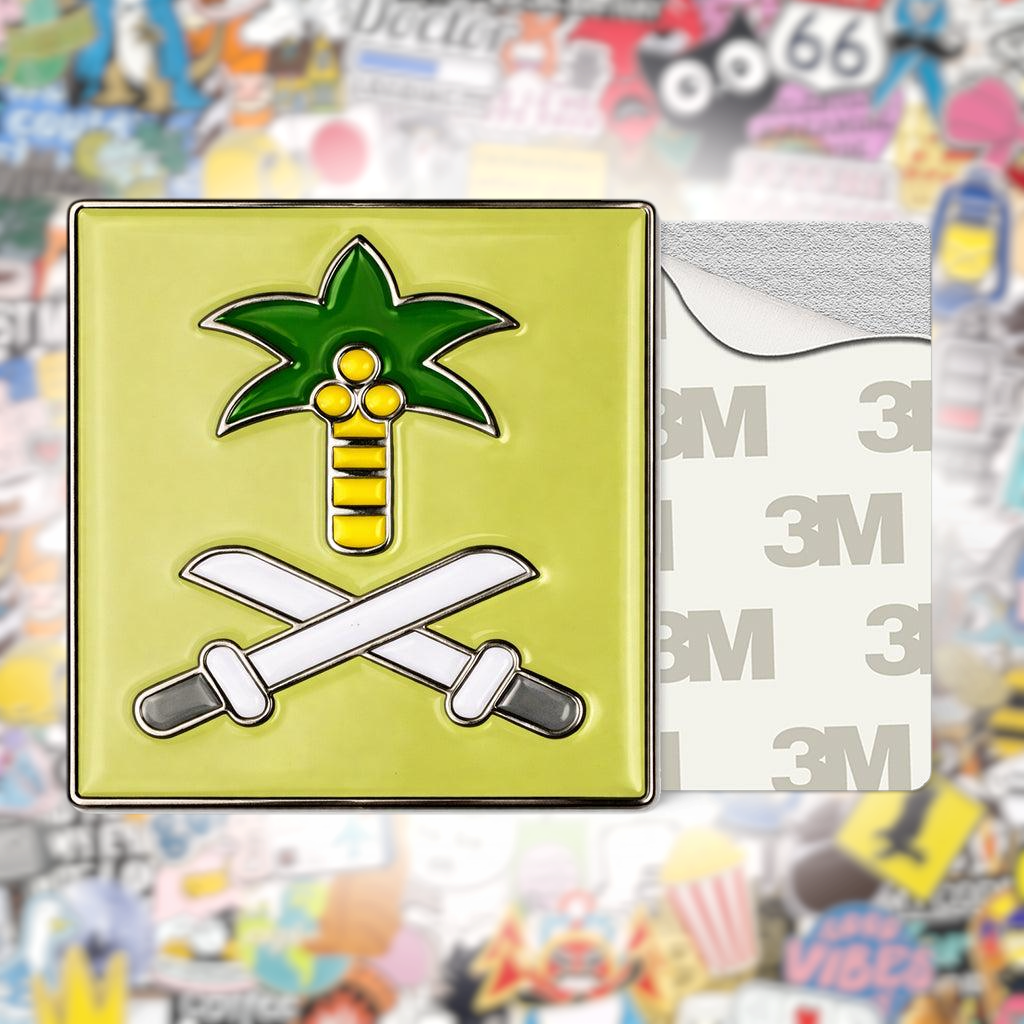 Cartoon Saudi Emblem Metal Phone Sticker With 3M Sticky Backing - StickyPins