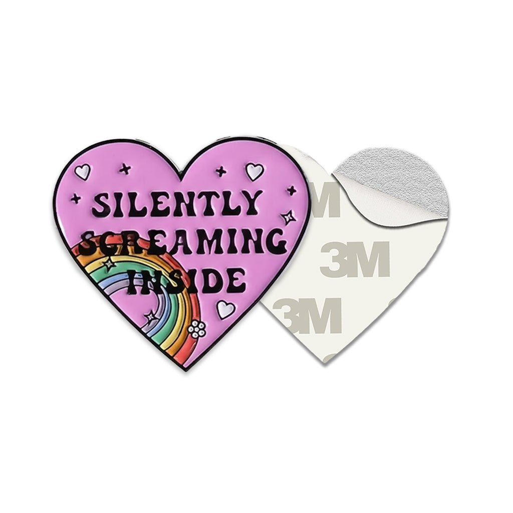 Silently Screaming Inside Metal Phone Sticker with 3M Sticky Backing - StickyPins