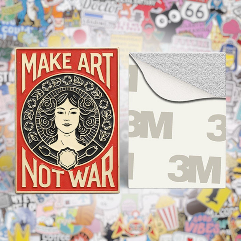 Make Art Not War Metal Phone Sticker with 3M Sticky Backing - StickyPins