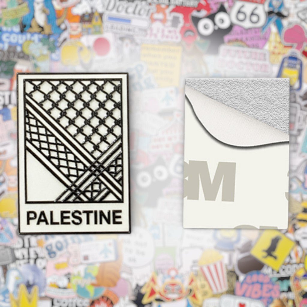 Palestine Keffiyeh Pattern Metal Phone Sticker with 3M Sticky Backing - StickyPins