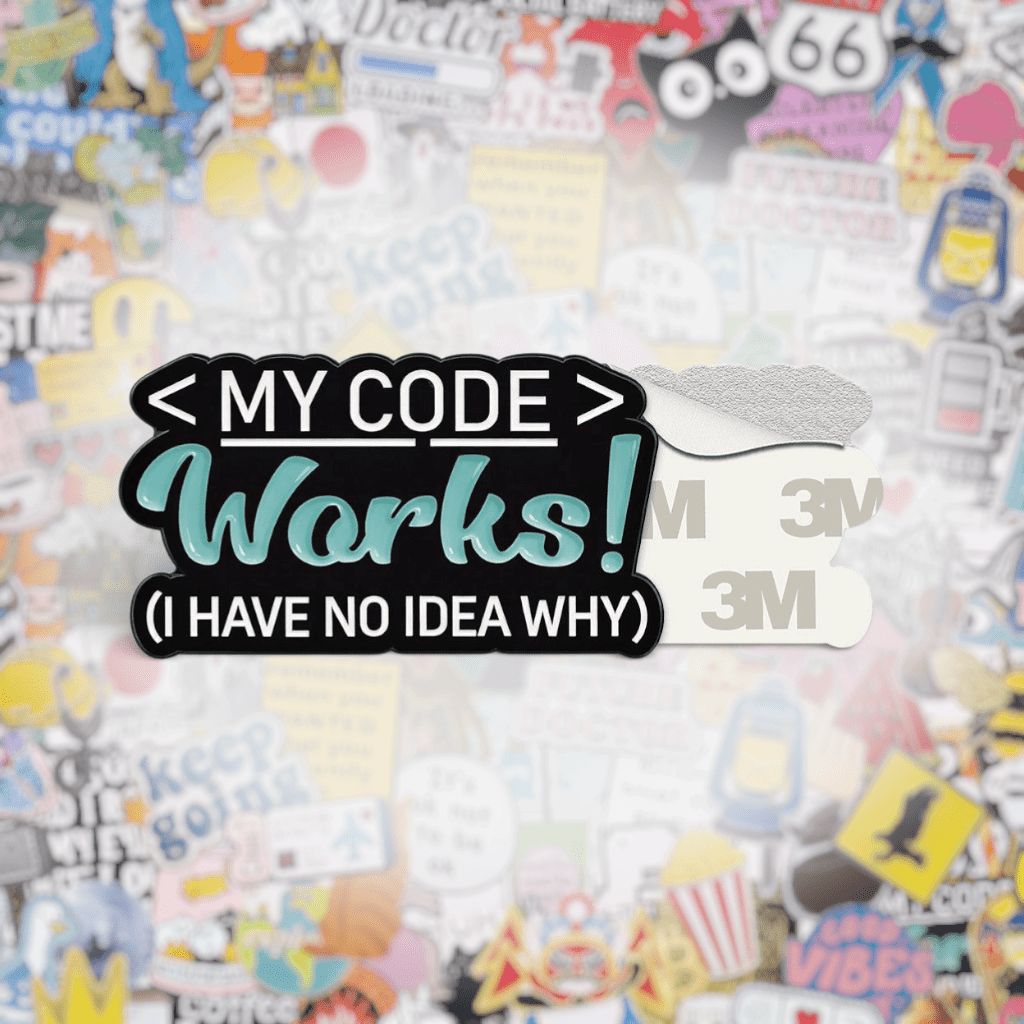 My Code Works Metal Phone Sticker with 3M Sticky Backing - StickyPins